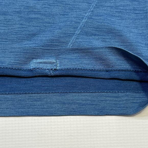 Lululemon Metal Vent Tech Polo Shirt Mens XL Blue Short Sleeve Mesh Silverescent - Picture 10 of 15